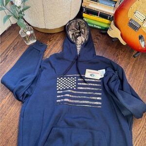 Mossy Oak Navy Camo Flag Hoodie